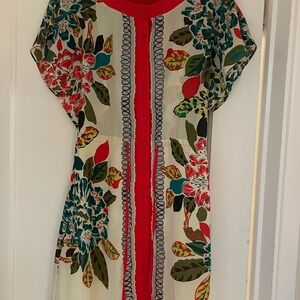 New York & Company Red Floral Dress